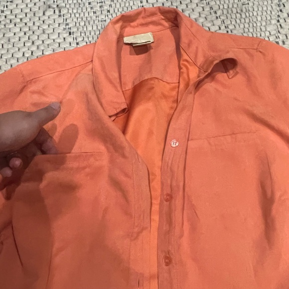 Cotton Ginny Plus Suede orange button down - Picture 5 of 8